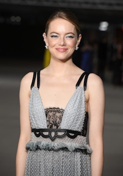 Emma Stone arrives at the 2nd Annual Academy Museum Gala at Academy Museum of Motion Pictures on Oct...