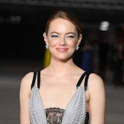 Emma Stone arrives at the 2nd Annual Academy Museum Gala at Academy Museum of Motion Pictures on Oct...