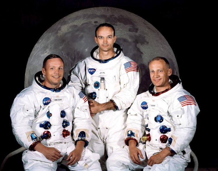 NASA named these three astronauts as the prime crew of the Apollo 11 lunar landing mission. L to R, ...