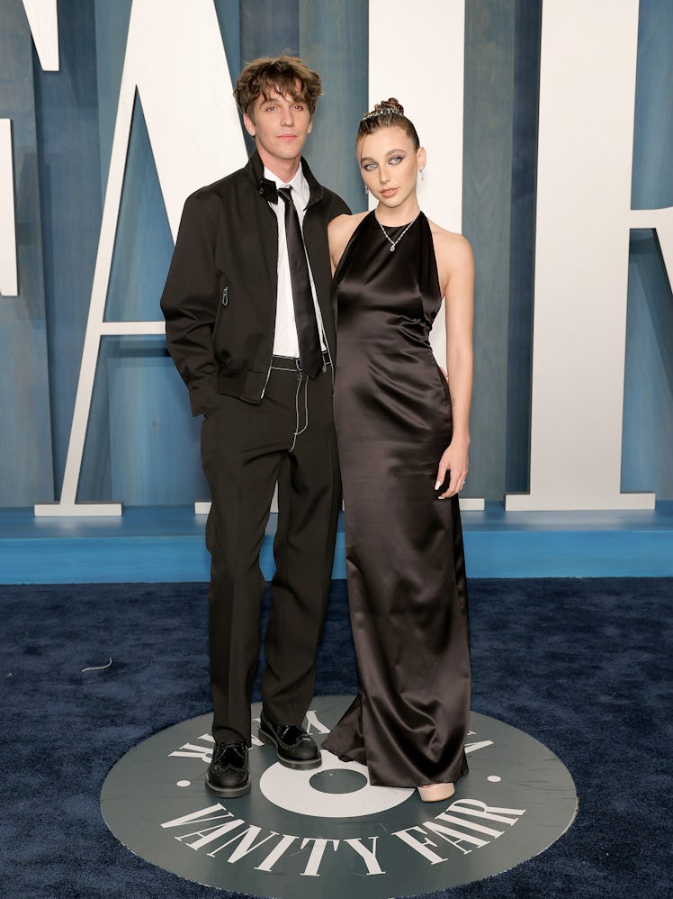 Tucker Pillsbury and Emma Chamberlain at the Vanity Fair Oscar Party.