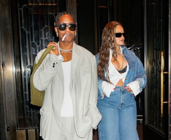 Rihanna's Plunging Bandana Top & Ripped Jeans On A$AP Rocky Date –  Hollywood Life