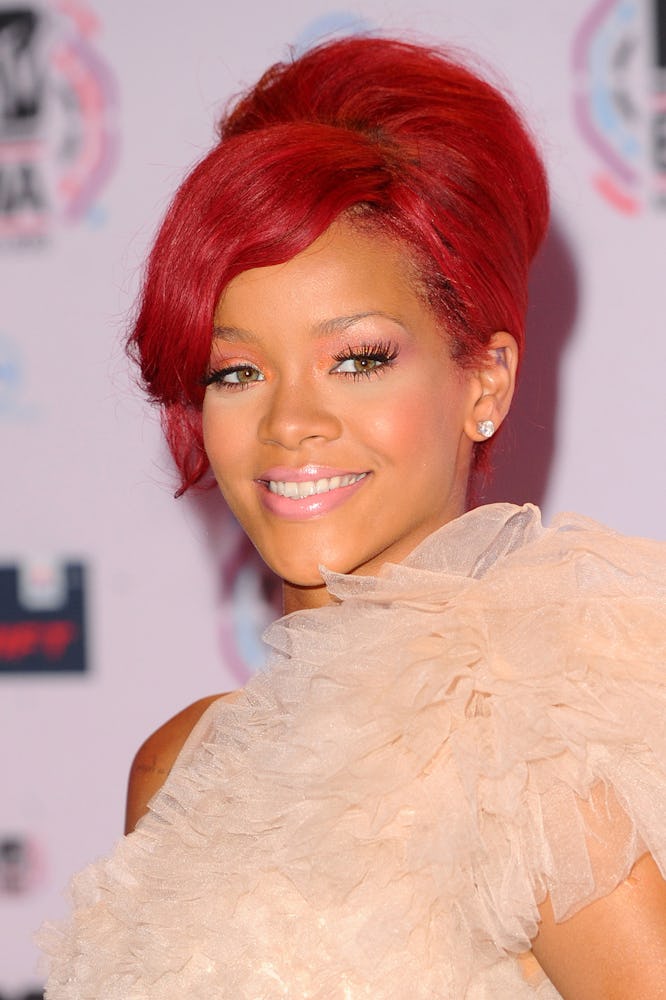 Rihanna neon red hair Loud era 2010