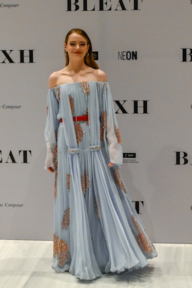 Emma Stone attends the Louis Vuitton show during Paris Fashion