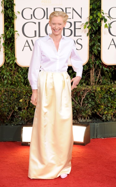 Tilda Swinton arrives at the 68th Annual Golden Globe Awards 