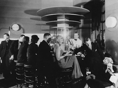 1920:  Customers drinking cocktails