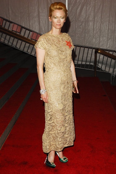 Tilda Swinton departs from the Costume Institute Gala, Superheroes: Fashion And Fantasy, 