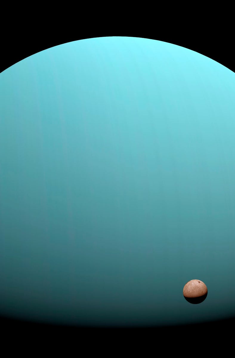 Uranus and moons, illustration