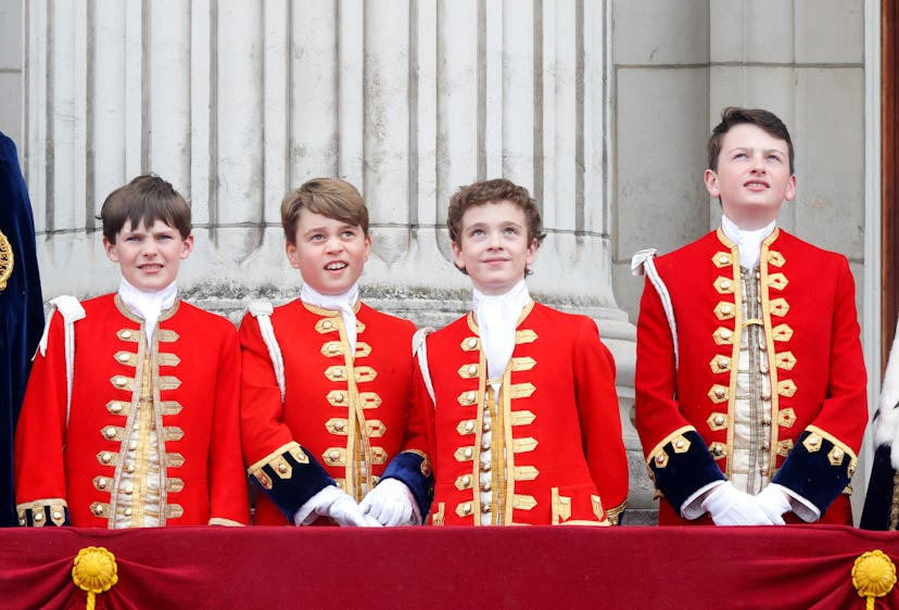 Page of Honour Ralph Tollemache, Prince George of Wales, Page of Honour Lord Oliver Cholmondeley and…