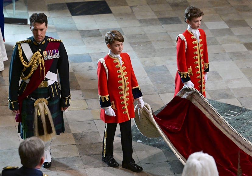 Page of Honour Prince George of Wales attends the coronations of Britain's King Charles III.