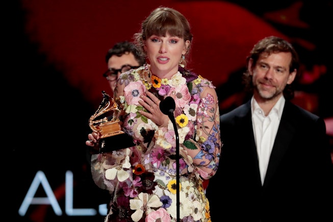 Los Angeles, CA, Sunday, March 14, 2021 - Taylor Swift accepts the award for Album of the Year at th...