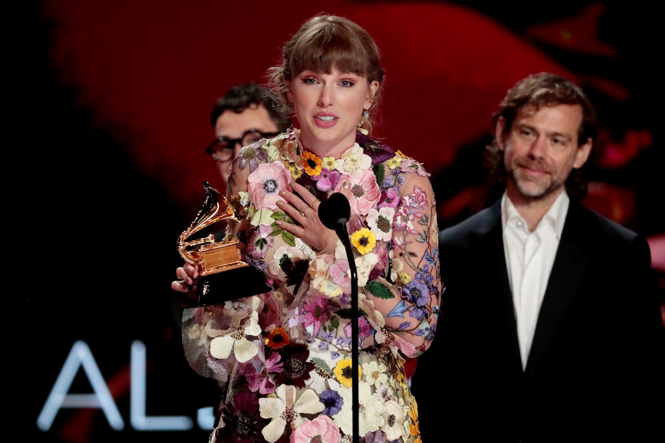 Los Angeles, CA, Sunday, March 14, 2021 - Taylor Swift accepts the award for Album of the Year at th...