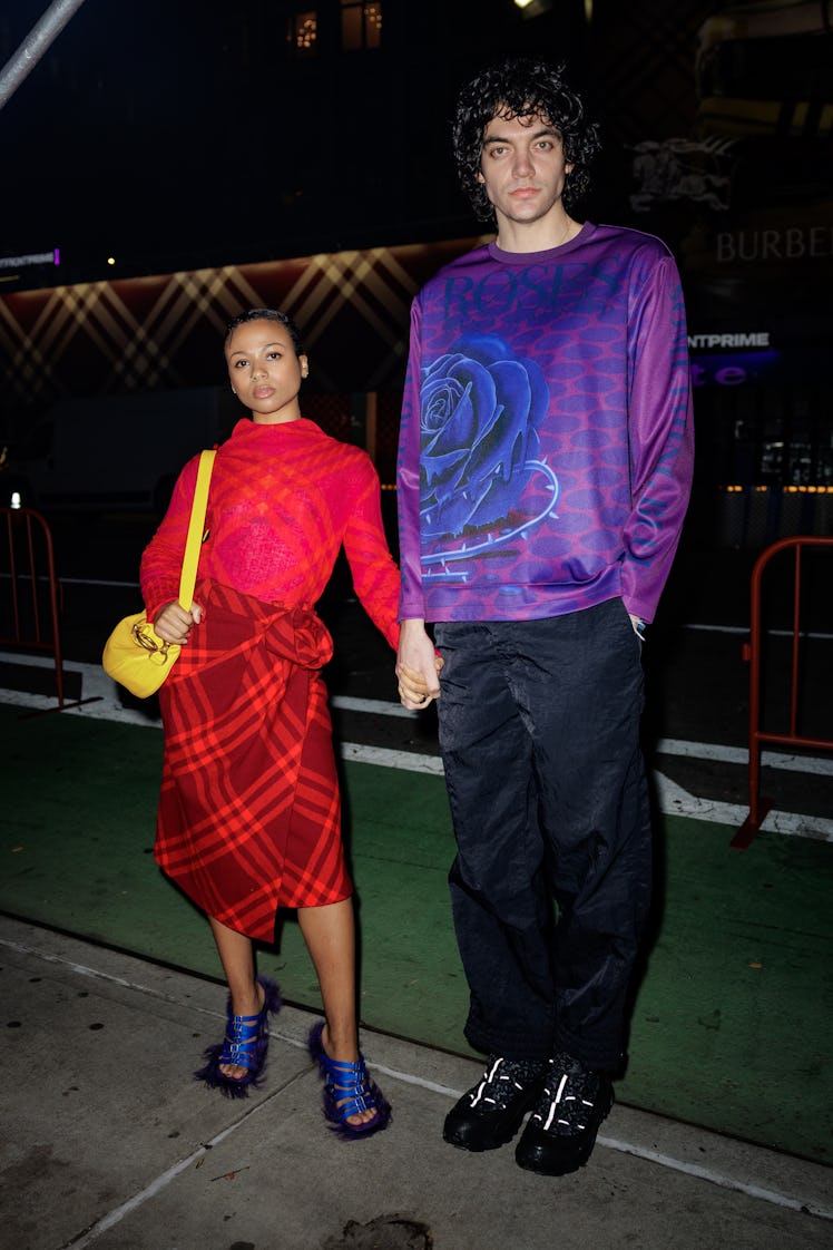 NEW YORK, NEW YORK - NOVEMBER 09: Myha'la Herrold (L) and Armando Rivera attend Burberry Knight Bar ...