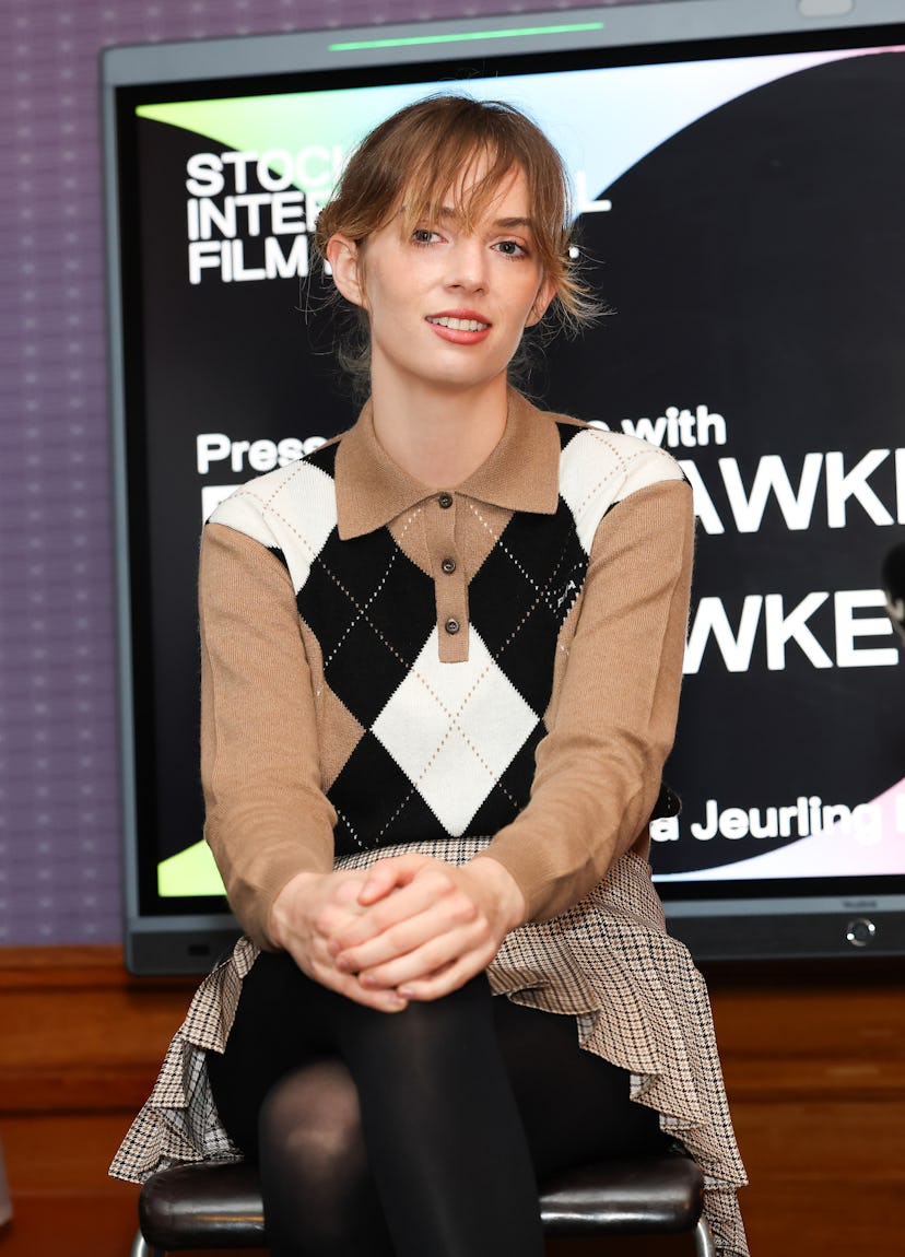 Maya Hawke attends the "Wildcat" press conference at Nobis Hotel Stockholm during the Stockholm Inte...