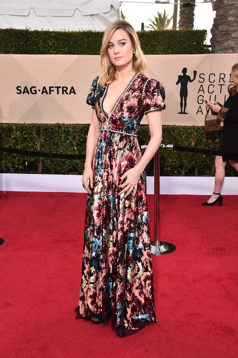 brie larson red carpet dress Brie Larson Wears Custom Rodarte for Captain Marvel's World Premiere