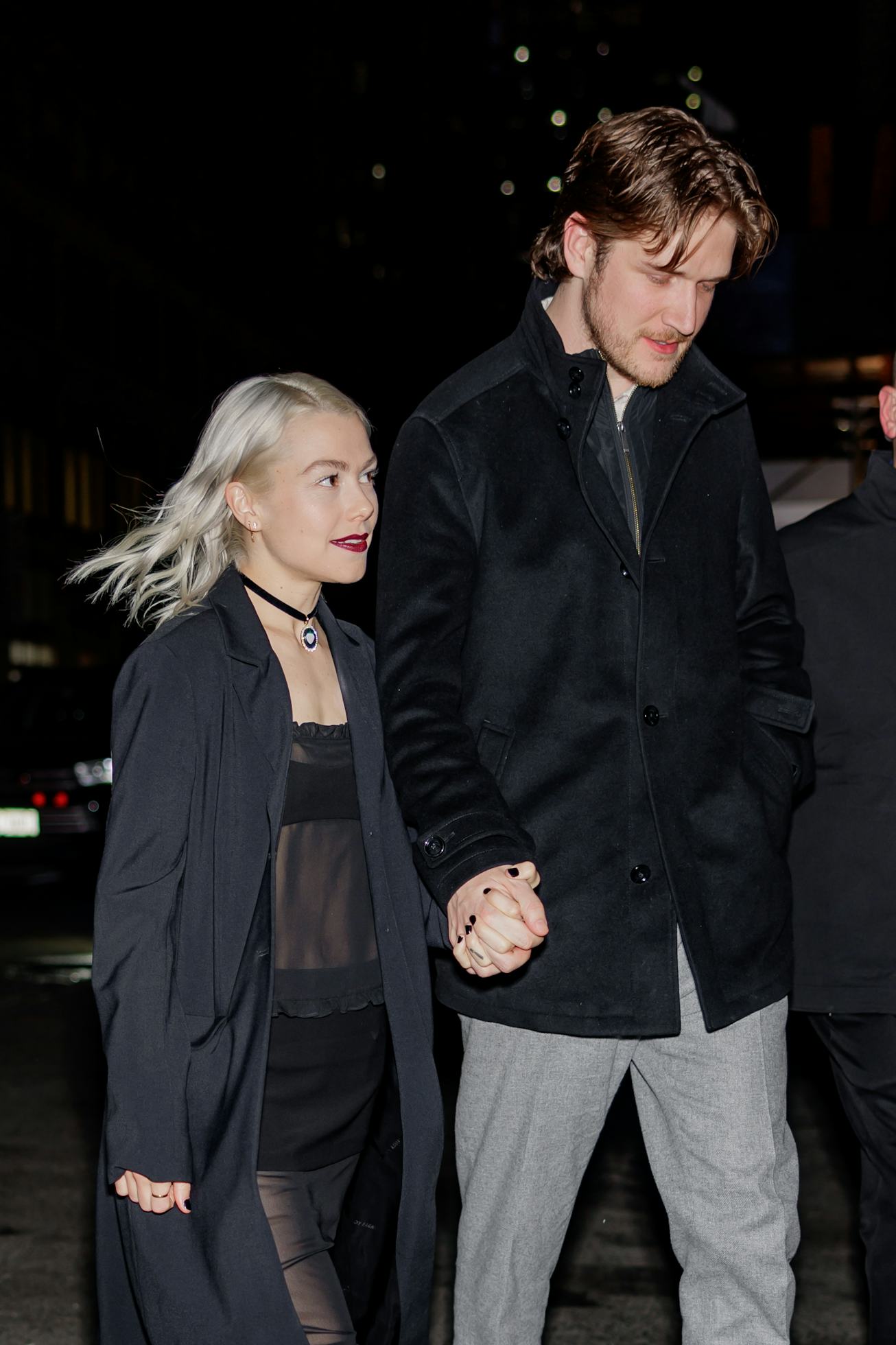 NEW YORK, NEW YORK - NOVEMBER 12: Phoebe Bridgers and Bo Burnham are seen in Midtown on November 12,...