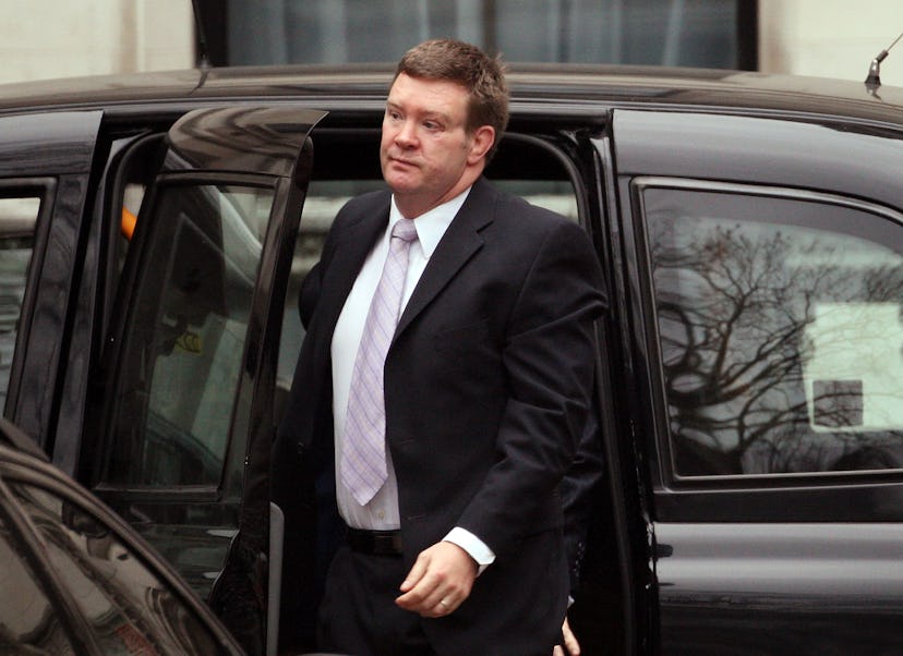 Trevor Rees, former body guard to Diana, Princess of Wales, arrives at the inquest into her death.
