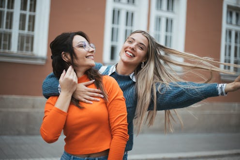 Female friends having fun in the city