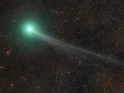 The comet was discovered on August 12, 2023 by Hideo Nishimura during 30-second exposures with a sta...