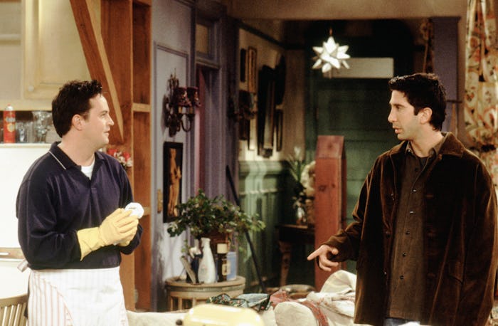 FRIENDS -- "The One Where Phoebe Runs" Episode 7 -- Aired 11/11/99 -- Pictured: (l-r) Matthew Perry ...