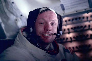 Photograph of Astronaut Neil Armstrong during the Apollo 11 space mission. Dated 1969. (Photo by Uni...