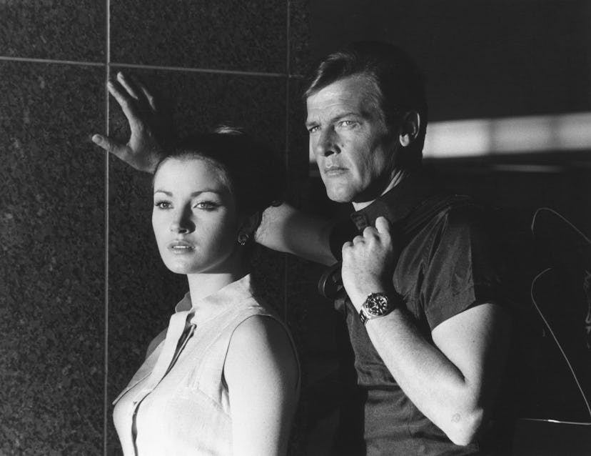Roger Moore and Jane Seymour in the James Bond 1973 film 'Live and Let Die'. (Photo by Screen Archiv...