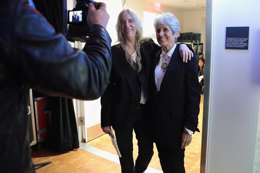 Patti Smith and Joan Baez in 2017.