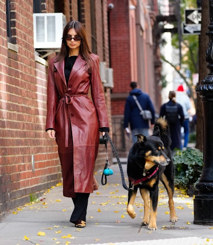 leather trench coat celebrity looks