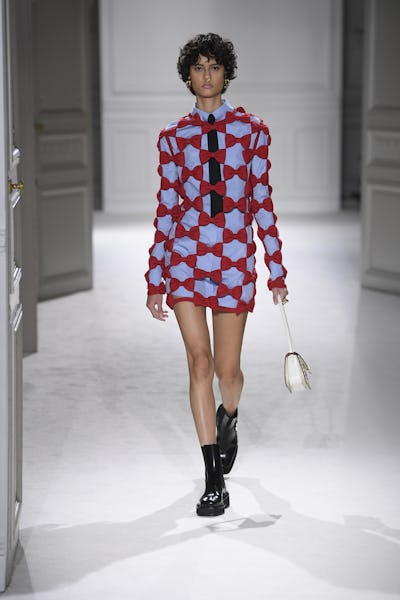 Model on the runway at Valentino Fall 2023 Ready To Wear Fashion Show on March 5, 2023 at Hotel Salo...