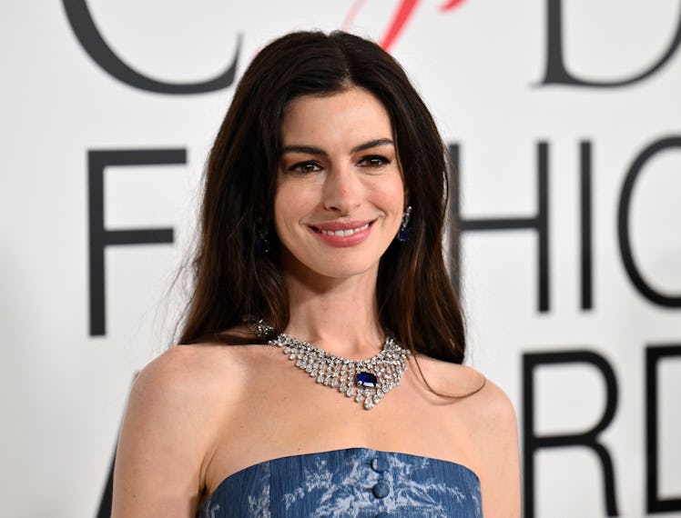 US actress Anne Hathaway attends the CFDA Fashion Awards at the American Museum of Natural History i...