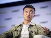 Carl Pei, co-founder of OnePlus, speaks during TechCrunch Disrupt 2019 in San Francisco, California,...