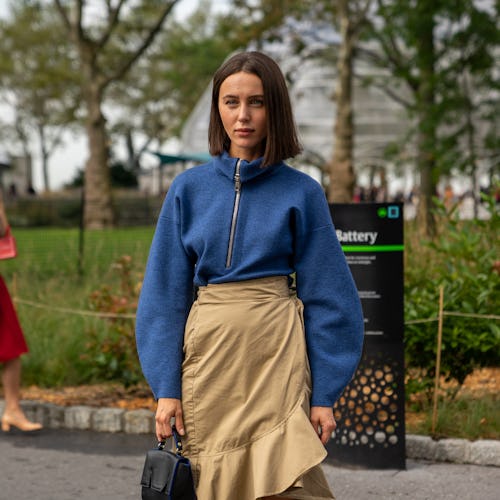 Quarter zip sweater on Carolina Herrera fw2019 gues