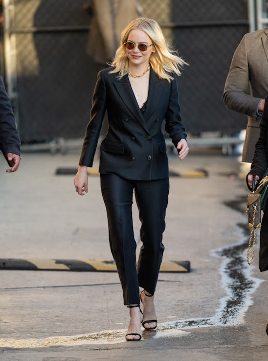 Emma Stone is seen at "Jimmy Kimmel Live" on November 16, 2023 in Los Angeles, California.