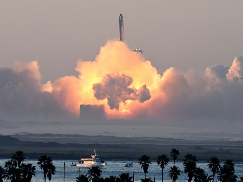 SpaceX's Starship rocket launches from Starbase during its second test flight in Boca Chica, Texas, ...