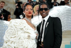 NEW YORK, NEW YORK - MAY 01: Rihanna and A$AP Rocky attend the 2023 Met Gala Celebrating "Karl Lager...