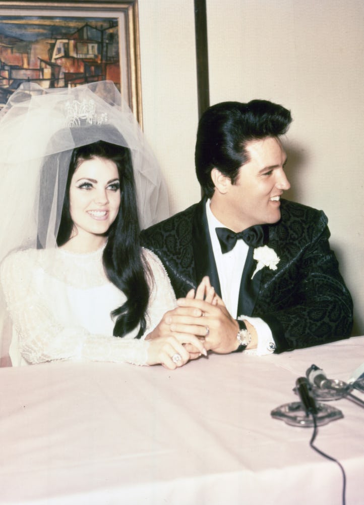 Real Elvis and Priscilla Presley wedding photo
