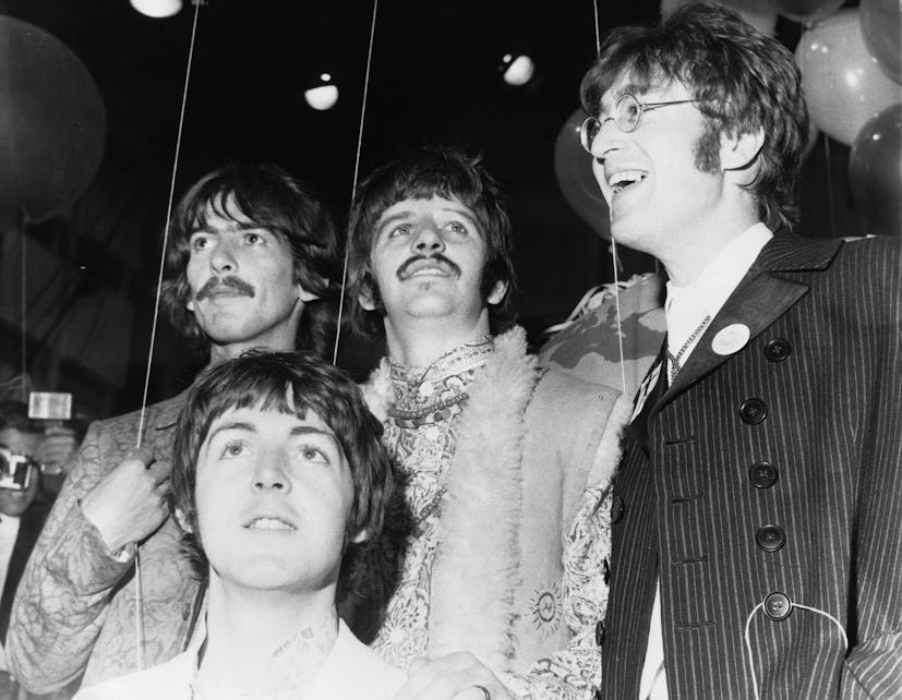 Beatles 1967 George Harrison, Paul McCartney, Ringo Starr and John Lennon at  All You Need Is Love T...