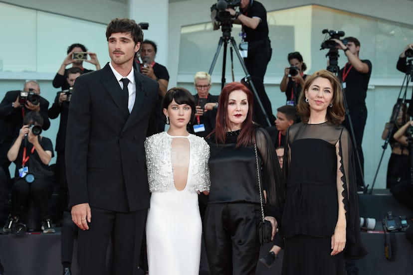 Sofia Coppola, Cailee Spaeny, Jacob Elordi, and Priscilla Presley at the Venice International Film F…