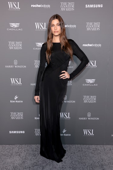 Hailey Bieber attends the WSJ. Magazine 2022 Innovator Awards at the Museum of Modern Art on Novembe...
