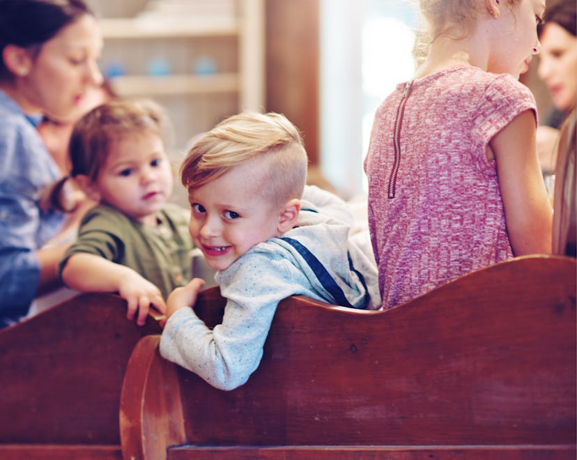 Family having thanksgiving dinner