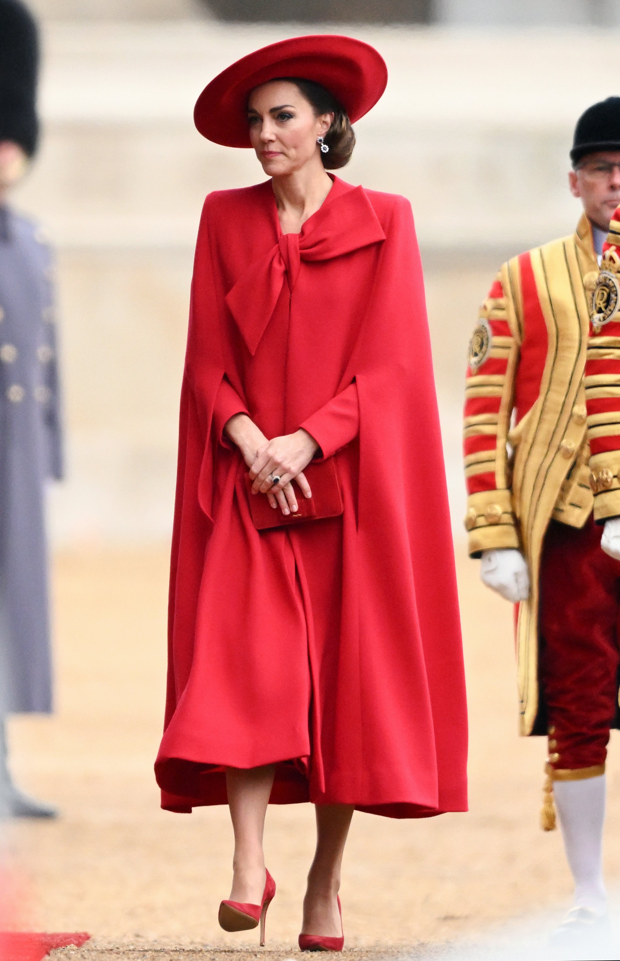 Kate Middleton's Ruby Red Coat Dress Paid Homage To The Royal Family's  Distinguished Guests