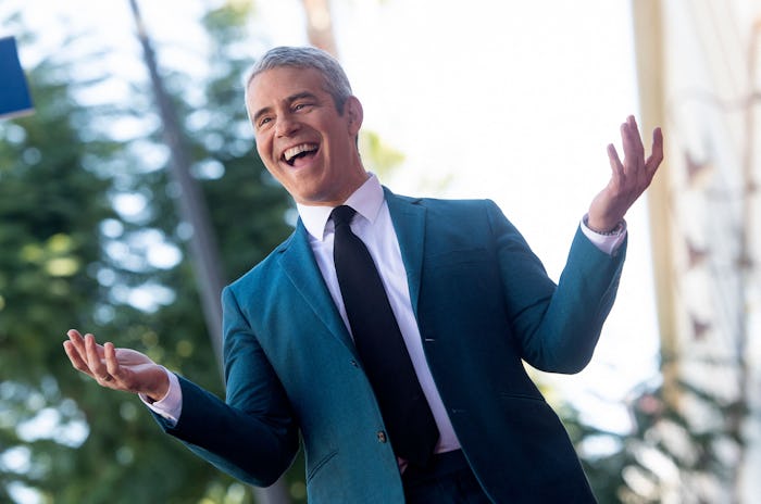 Talk Show host Andy Cohen laughs during the ceremony to honor him with a Hollywood Walk of Fame star...