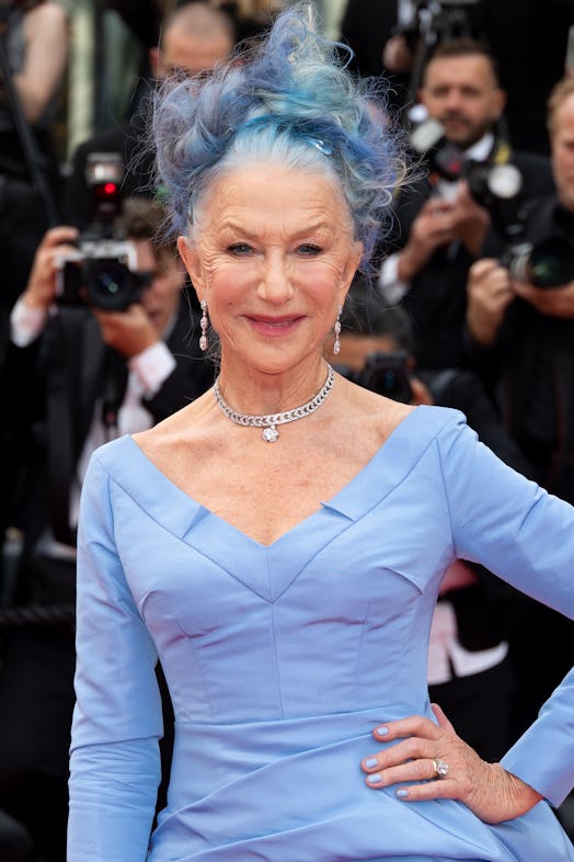 Helen Mirren blue hair at Cannes