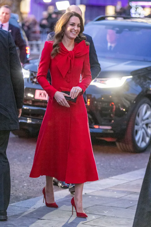 kate middleton red cape dress Kate Middleton Sports One Of Her Best Cape Coats Yet