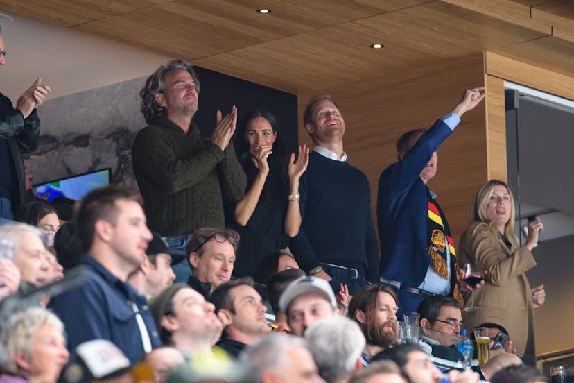 Prince Harry, The Duke of Sussex, and Meghan Markle, The Duchess of Sussex, at a Vancouver Canucks g...