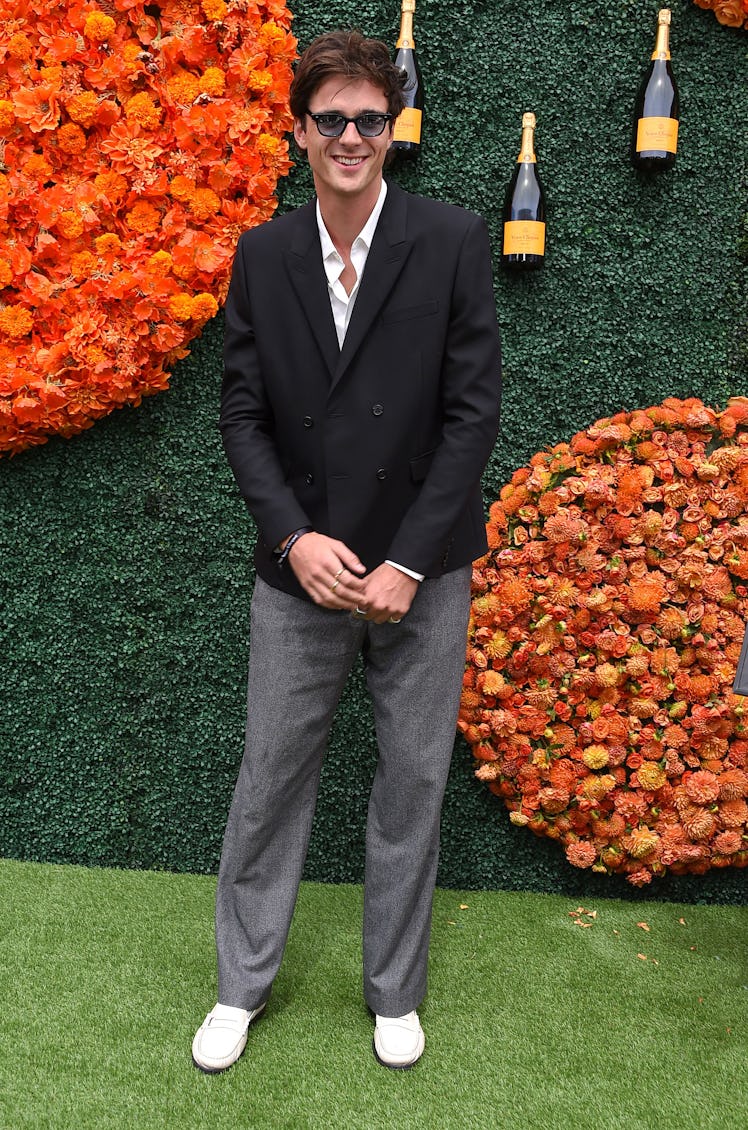 Australian actor Jacob Elordi arrives for the Veuve Clicquot Polo Classic 2021 at Will Rogers State ...