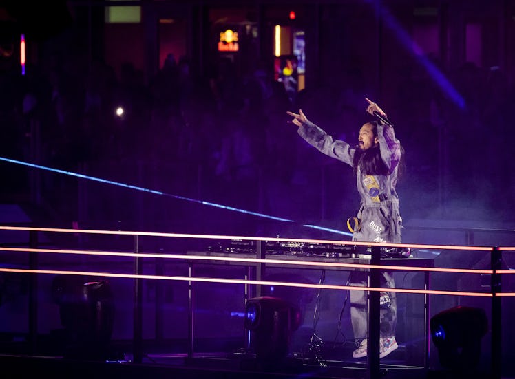 LAS VEGAS - Steve Aoki during the opening ceremony prior to the Formula 1 Grand Prix at the Las Vega...