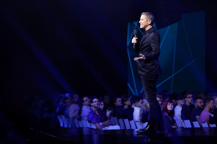 COLOGNE, GERMANY - AUGUST 19: Geoff Keighley during the Gamescom 2019 opening night on August 19, 20...