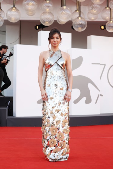 Gemma Chan attends the "Don't Worry Darling" red carpet at the 79th Venice International Film Festiv...