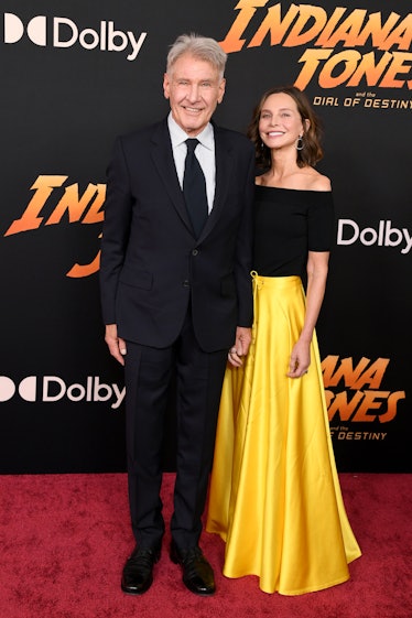 Harrison Ford and Calista Flockhart attend the Los Angeles Premiere of LucasFilms' "Indiana Jones An...