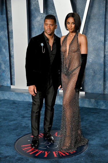 Russell Wilson, Ciara attend the 2023 Vanity Fair Oscar Party Hosted By Radhika Jones at Wallis Anne...